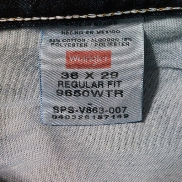 Wrangler Dark Denim Jeans 36 X‎ 29 - Picture 7 of 7